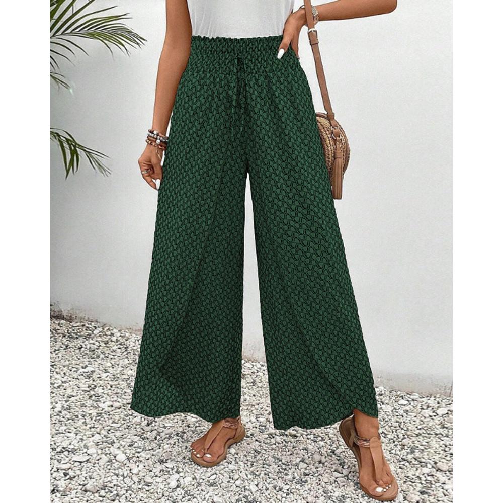 Ariana | Damen Hose Mit Hoher Taille Und Geometrischem Print