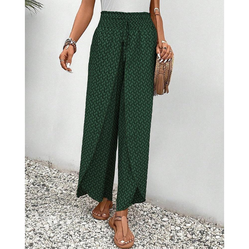 Ariana | Damen Hose Mit Hoher Taille Und Geometrischem Print