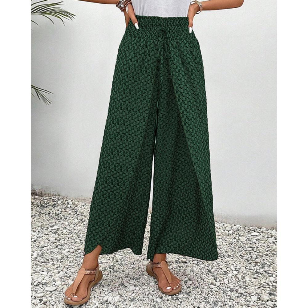 Ariana | Damen Hose Mit Hoher Taille Und Geometrischem Print