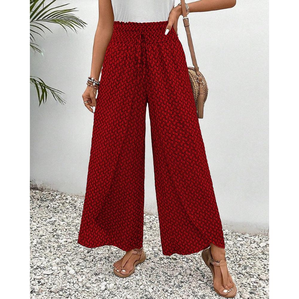 Ariana | Damen Hose Mit Hoher Taille Und Geometrischem Print