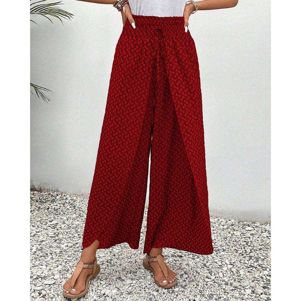 Ariana | Damen Hose Mit Hoher Taille Und Geometrischem Print