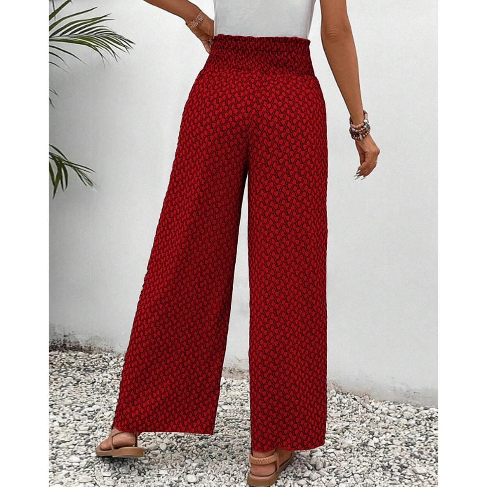 Ariana | Damen Hose Mit Hoher Taille Und Geometrischem Print