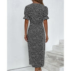 Hazel | Blumenprint Wickel Midi Kleid Mit V-Ausschnitt Und Knopfdetails