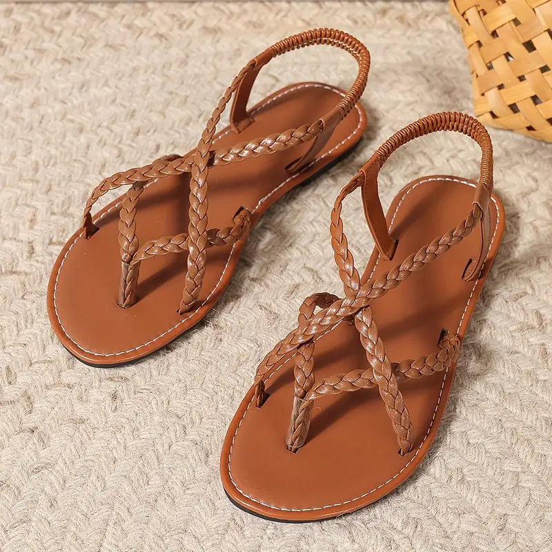 Sasha | Damen Flache Sandalen Mit Geflochtenen Riemen