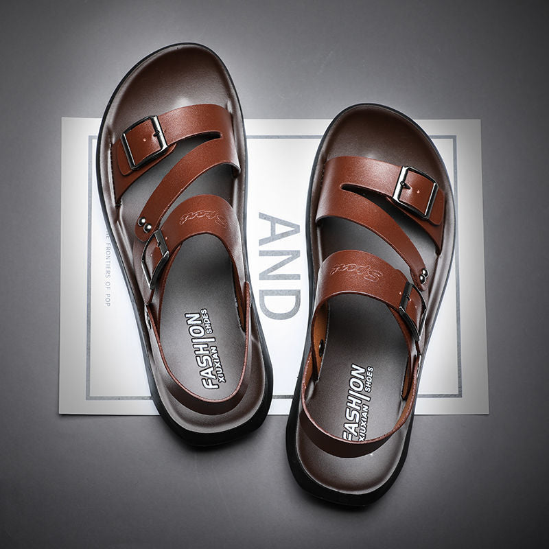 Xavier | Herren Ledersandalen Mit Schnallenriemen