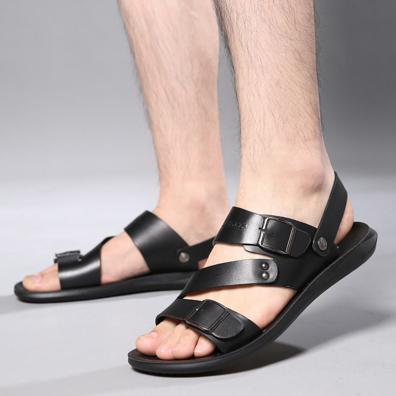 Xavier | Herren Ledersandalen Mit Schnallenriemen