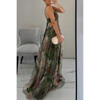 Isabelle | Blumenprint Maxi Kleid Mit V-Ausschnitt Und Spaghettiträgern