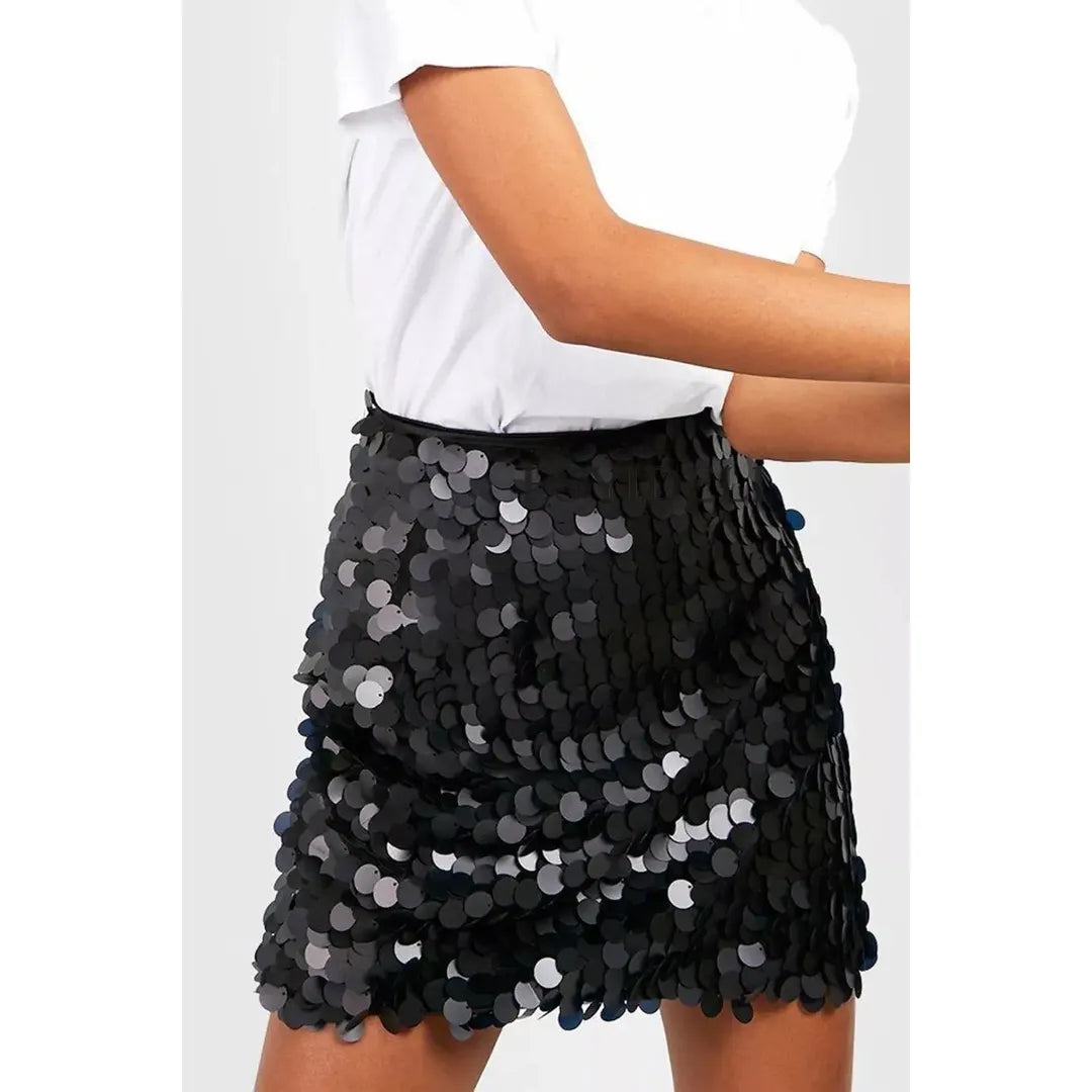 Madison | Damen Minirock mit Paillettenbesatz und geradem Schnitt