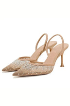 Clara | Damen Slingback Pumps Mit Spitze Und Kristalldetail
