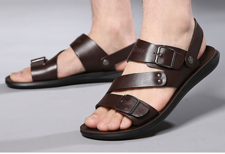 Xavier | Herren Ledersandalen Mit Schnallenriemen