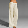 Alaina | Damen Leinen Hose Mit Lockerer Passform Und Kordelzug