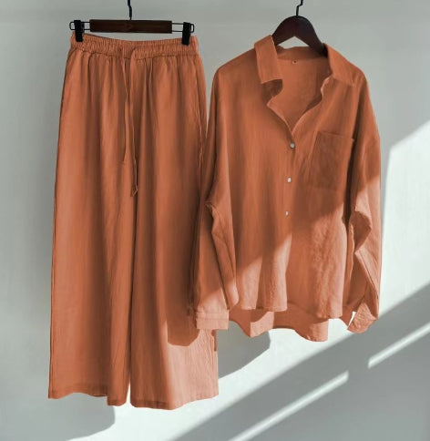 Clara | Damen Set Mit Hemd Und Hose Mit Elastischem Bund