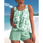 Hannah | Damen Tankini mit floralem Muster und Rundhalsausschnitt