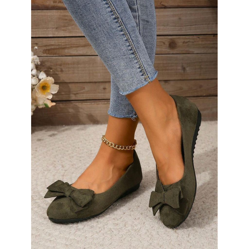 Hailey | Damen Ballerinas mit Schleifenapplikation und flacher Sohle