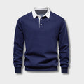 Tobias | Herren Langarm Polo Shirt Mit Kontrastkragen