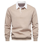 Tobias | Herren Langarm Polo Shirt Mit Kontrastkragen