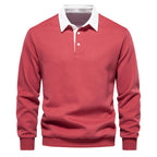 Tobias | Herren Langarm Polo Shirt Mit Kontrastkragen
