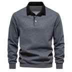 Tobias | Herren Langarm Polo Shirt Mit Kontrastkragen