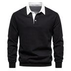 Tobias | Herren Langarm Polo Shirt Mit Kontrastkragen