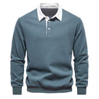Tobias | Herren Langarm Polo Shirt Mit Kontrastkragen