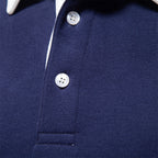 Tobias | Herren Langarm Polo Shirt Mit Kontrastkragen