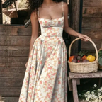 Natalie | Damen Ärmelloses Midi Kleid Mit Figurbetontem Oberteil