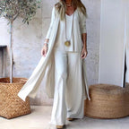 Madison | Damen Dreiteiliges Set Mit Strickjacke, Top Und Hose