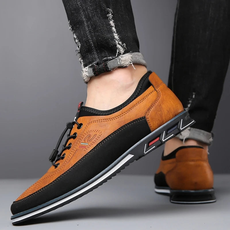 Leon | Herren Oxford Schnürschuhe Mit Kontrasteinsätzen