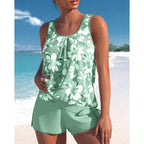 Hannah | Damen Tankini mit floralem Muster und Rundhalsausschnitt