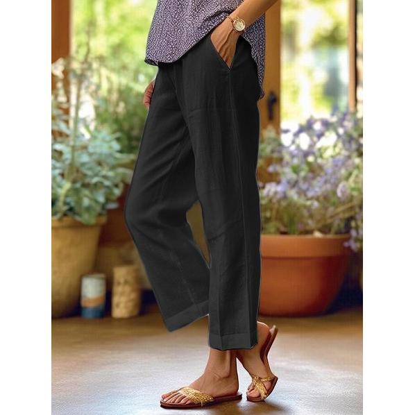 Danielle | Damen Leinen Hose Mit Lockerer Passform Und Geradem Bein