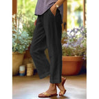 Danielle | Damen Leinen Hose Mit Lockerer Passform Und Geradem Bein