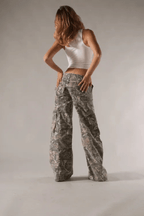 Aria | Damen Camouflage Cargohose Mit Seitentaschen
