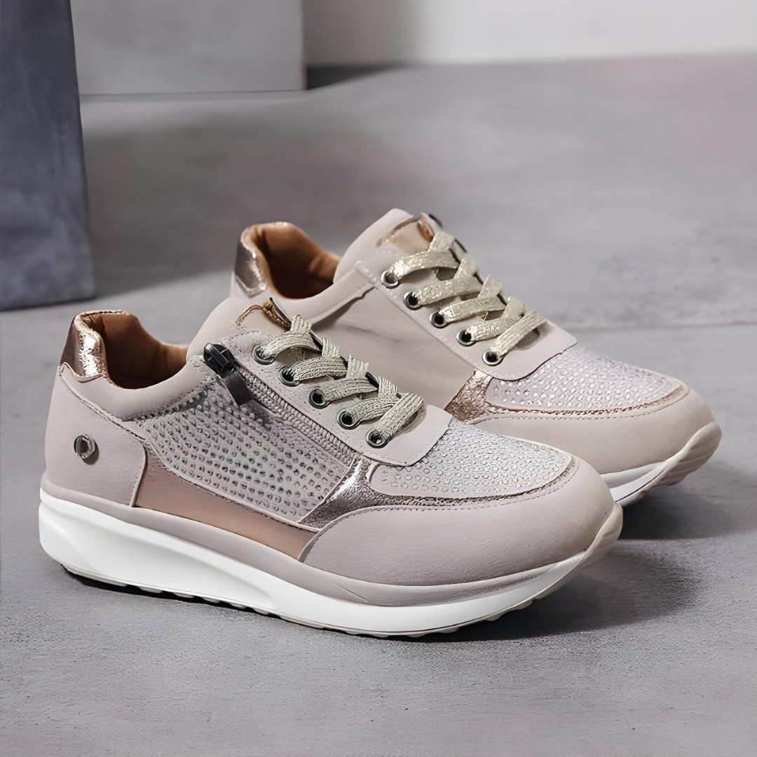 Olivia | Damen Schnürsneaker Mit Seitlichem Reißverschluss