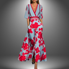 Sienna | Damen Maxi Kleid Mit Blumenprint Und V-Ausschnitt