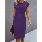 Felicity | Damen Midikleid Mit Kurzen Ärmeln Und Geraffter Seitenpartie