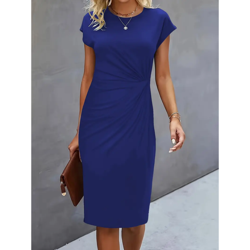 Felicity | Damen Midikleid Mit Kurzen Ärmeln Und Geraffter Seitenpartie