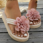 Nova | Damen Plateau Sandalen Mit Blumenriemen