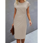 Felicity | Damen Midikleid Mit Kurzen Ärmeln Und Geraffter Seitenpartie