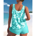 Hannah | Damen Tankini mit floralem Muster und Rundhalsausschnitt