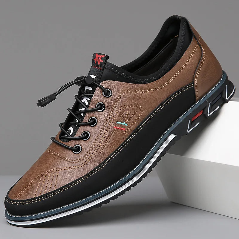 Leon | Herren Oxford Schnürschuhe Mit Kontrasteinsätzen