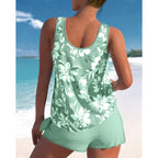 Hannah | Damen Tankini mit floralem Muster und Rundhalsausschnitt