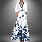 Sienna | Damen Maxi Kleid Mit Blumenprint Und V-Ausschnitt