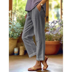 Danielle | Damen Leinen Hose Mit Lockerer Passform Und Geradem Bein