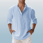 Graham | Herren Leinenmischung Henley Hemd Mit Knopfleiste