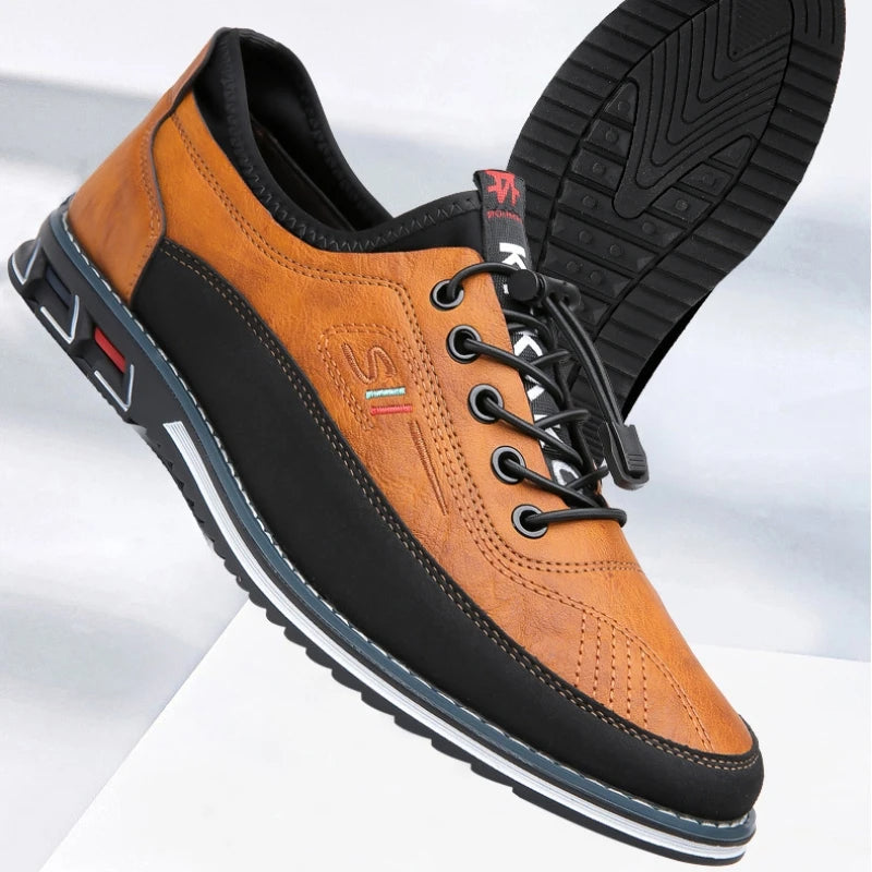 Leon | Herren Oxford Schnürschuhe Mit Kontrasteinsätzen