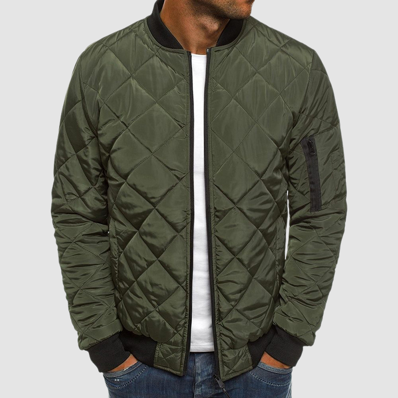Ethan | Herren Gesteppte Jacke Mit Reißverschluss Und Rippkragen
