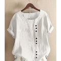 Helene | Damen Bluse In Unifarbe Mit Rundhalsausschnitt