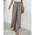 Ariana | Damen Hose Mit Hoher Taille Und Geometrischem Print