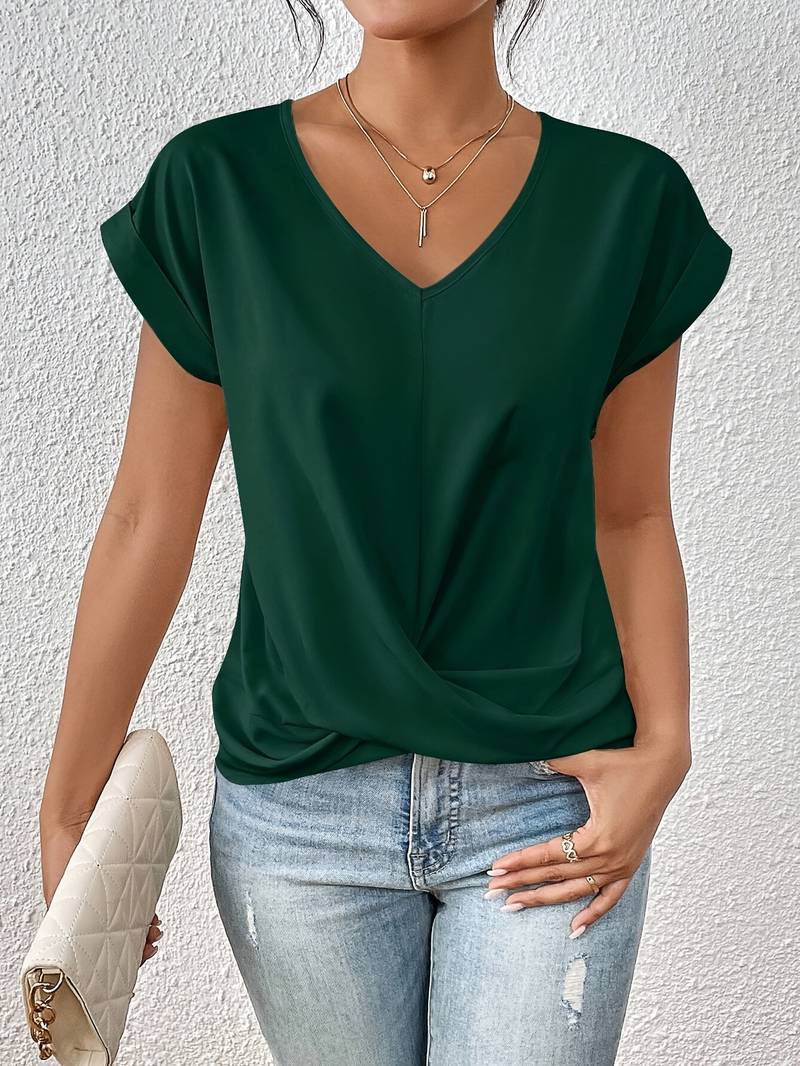 Melody | Damen Kurzarm Top Mit V-Ausschnitt