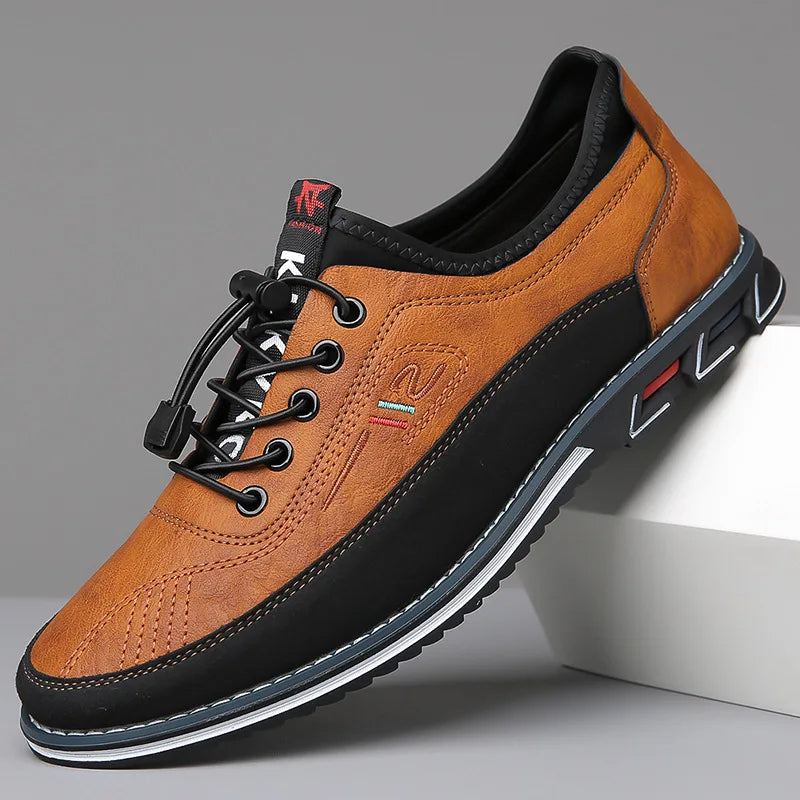 Leon | Herren Oxford Schnürschuhe Mit Kontrasteinsätzen